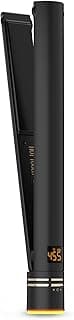 HOT TOOLS Black Gold Ionic 1 1/4 Inch Flat Iron, Use as Straightener for Sleek Straight Hair or Use Rounded Edges for Shiny Curls and Waves...