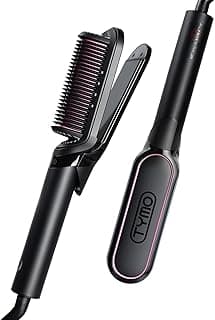 TYMO Flat Iron Hair Straightener Brush 2 in 1, 200M Ions Hair Straighteners for Women, Ceramic Straightening Hot Comb for Anti-Frizz Straig...